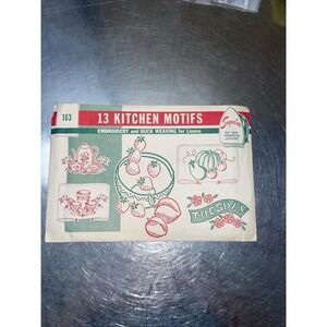 1930s Vintage Superior Embroidery Transfer 163 Uncut DOW Veggie Tea Towel Motifs